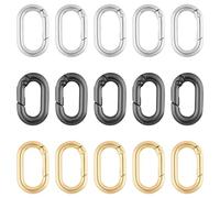 15 Pezzi Moschettoni, Moschettoni Ovali a Molla Piccoli, per Borse, Zaini, Chiavi, Moschettoni