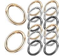 15 pezzi moschettoni rotondi con chiusura rapida per portachiavi borse