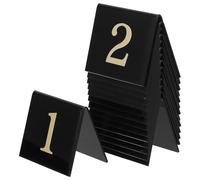 15 Pezzi Numero Tavolo Ristorante in Acrilico V Doppio Lato, Nero | Numeri Tavoli Ristorante, Segnaposto Numeri da Tavolo, Cartello per Festa Investigativa, Numeri 1-15