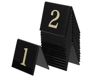 15 Pezzi Numero Tavolo Ristorante in Acrilico V Doppio Lato, Nero | Numeri Tavoli Ristorante, Segnaposto Numeri da Tavolo, Cartello per Festa Investigativa, Numeri 1-15