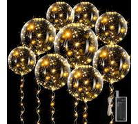 15 Pezzi Palloncini Luminosi, 20 Pollici Palloncini Trasparenti, Palloncini Led Luminosi Compleanno Con 3 Metri Luci Della Stringa, Bobo Palloncini Per Natale, Matrimonio, Compleanno, San Valentino