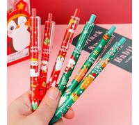 15 Pezzi Penna a Sfera Natale, Stick Penne a Sfera Natalizia Penna a Sfera a Scatto Piccola Regalo Calendario dell'Avvento, Scuola Set Regali Natalizi per Studenti Bambini Colleghi (0,5 mm Nera)