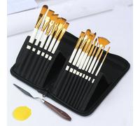 15 Pezzi Pennello Set Olio Acquerello Guazzo Penne Con Palette Coltello E Spugna
