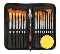 15 Pezzi Pennello Set Olio Acquerello Guazzo Penne Con Palette Coltello E Spugna