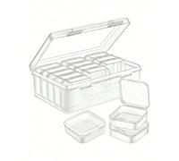 15 pezzi Piccole scatole di plastica trasparenti per l'organizzazione: parti piccole, gioielli, accessori, forniture per ufficio, articoli per hobby, San Valentino, matrimonio, compleanno, ritorno a s
