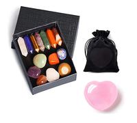 15 pezzi Premium Healing Crystals Set Kit Regali Pietre Meditazione Yoga Lucidato Pietre preziose naturali Sollievo Terapia con pietre preziose Amuleto Chakra Quarzo Palm Reiki Ametista