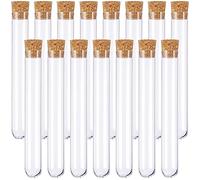 15 Pezzi Provette plastica,Provetta Con Tappi Sughero,Provette portaconfetti,Provette trasparente,Provette con Tappo,per Esperimenti,DIY Artigianato,Dolciumi,Spezie(12 * 75mm)