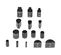 15 Pezzi Punch Cutter Set, Leather Craft Punch Die Kit in Acciaio Legato, Strumenti per Fori a Forme Multiple per Lavorazione del Cuoio Fai da Te, Cinture e Custodie per Telefono