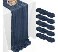 15 pezzi Runner da tavolo plissettato blu navy, runner da tavolo in garza, tovaglia pieghevole, decorazione festiva per compleanni, decorazione per matrimoni, decorazione domestica per vacanze, decora