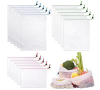 15 Pezzi Sacchetti in Rete Lavabili e Trasparenti con Coulisse, Sacchetti in Retina Riutilizzabili, Sacchetto per La Conservazione Delle Verdure per Conservare Prodotti Ortofrutticoli e Giocattoli