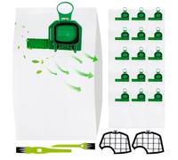 15 Pezzi Sacchetti per Folletto,Kit di Ricambi Sacchetti per Folletto VK140 VK150,Kit di Accessori per Vorwerk Kobold Aspirapolvere(15Sacchetti +2 Spazzole Pulite+2 Filtri Griglia Motore）