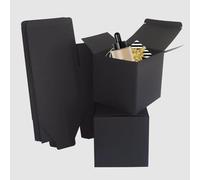15 Pezzi Scatole Regalo in Carta Kraft, Scatole di Cartone 10 x 10 x 10 cm, con Coperchio, Scatola Regalo Quadrata, per Bomboniere, Creazioni e Proposte, Nero