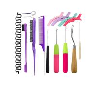 15 Pezzi Set Acconciatura Completo Kit Capelli Multicolore per Principianti
