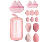 15 pezzi Set di spugnette per il trucco, adatte per fondotinta liquido, creme e prodotti in polvere, per un trucco impeccabile, accessori per il trucco completi tra cui cuscinetti per il trucco, spugn