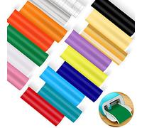 15 pezzi Smart Adhesive Vinyl Permanent for Cricut Joy 12x5,5 inches Smart Vinyl Permanent pour Cricut Joy, Smart Vinyle Adhesif avec 3 Film de Transfert per tazze fai da te, auto decorazioni