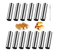 15 Pezzi Stampi per Cannoli e Croissant Cremosi - Set di Cilindri Antiaderenti in Acciaio Inossidabile con Spazzola - Per Panini Al Burro e Pane