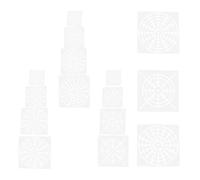 15 Pezzi Stencil per Pittura Mandala PET Bianco, Modelli Circolari | Riutilizzabili, Aiuto Allineamento , per Decorazione Zen su Pannelli e Metallo