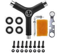 15 Pezzi Strumento per Skateboard all-in-One Skate Tools Multifunzione Chiave Attrezzi per Skateboard Chiave Esagonale Y con Chiave a Brugola Gomma per la Pulizia