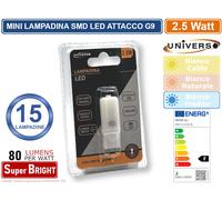 10PZ UNIVERSO MINI LAMPADINA BULB SPOTLIGHT SMD LED 2835 G9 2.5W 200 LUMEN [EEK: F]