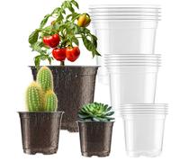 15 Pezzi Vasi per Piante in Plastica Vasetti per Piantine da 9/10/13cm Vaso