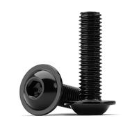 (15 pezzi) Viti a Brugola Viti M6 a Testa Bombata M6 x 30 mm Flangia Esagono Incassato Viti a Macchina 304 Acciaio Inox Nero Filettatura Completa
