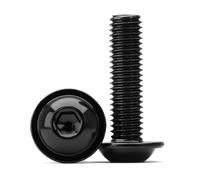 (15 pezzi) Viti a Brugola Viti M6 a Testa Bombata M6 x 45 mm Flangia Esagono Incassato Viti a Macchina 304 Acciaio Inox Nero Filettatura Completa