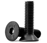 15 pezzi Viti a testa svasata M8 x 50mm,con esagono incassato in acciaio al carbonio,Viti a brugola, filettatura completa nera