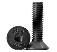 15 pezzi Viti a testa svasata M8 x 55mm,con esagono incassato in acciaio al carbonio,Viti a brugola, filettatura completa nera