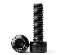 (15 Pezzi) Viti Cilindriche a Testa Cilindrica M5x55mm in Acciaio Inossidabile 304 Nero Ossido a Testa Cilindrica con Esagono Incassato Completo Filettatura
