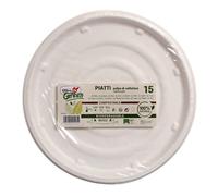 15 Piatti da pizza rotondi in polpa di cellulosa DOpla Green Ø32 cm
