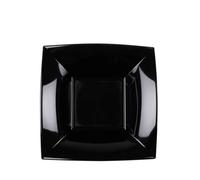 15 Piatti quadrati fondi lavabili per microonde neri 18x18 cm