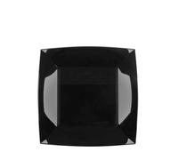 15 Piatti quadrati piccoli lavabili per microonde neri 18x18 cm