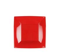 Piatto Dessert Quadrato Riutilizzabile Rosso 18cm - 25pz