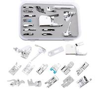15 piedini per cucire, accessori per macchine da cucire multifunzionali, in metallo, accessori per la macchina da cucire, set di accessori per la casa, compatibile con Brother Janome Singer