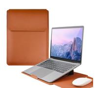 15 Pollic Custodia con Stand Sleeve Case in PU Pelle Compatibile con MacBook Air 15 M5 M4 A3241 M3 A3114 M2 A2941 2026-2023, 15" Surface 7/6/5/4/3, MacBook Pro 15 A1990 A1707 2019-2016,Marrone