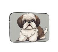15 Pollice Borsa Del Manicotto Del Computer Portatile Impermeabile Antiurto Sacchetto Del Computer Shih Tzu Cane Della Pelle Borse Leggero Tablet Custodia Da Tras