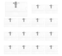 15 porta biglietti da visita, in plastica, impermeabile, con clip, per uffici, scuole, ospedali (90 x 57 mm)