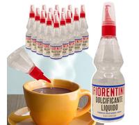 15 pz. Dolcificante Liquido Fiorentini, a Basso Contenuto Calorico per Torte, Dessert, Yogurt, Macedonia, Bevande Caffè Senza Aspartame, Edulcorante con Ciclammato e Saccarina - 200 ml x 15 bottiglie