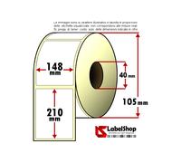 15 Rotoli da 250 etichette adesive mm 148x210 Carta Vellum 1 pista anima 40