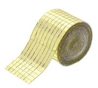 15 rotoli di piastrelle a mosaico a specchio autoadesive, motivo solido, 5x5 mm, con pannelli murali 3D e decorazioni a forma palla da discoteca for fai te Per Decorazioni Fai Da Te(Gold)