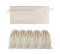 15 sacchetti in cotone con cordoncino, doppio cordoncino, 8 x 10 cm, riutilizzabili in tessuto, piccoli sacchetti in tela con coulisse, sacchetti in mussola di cotone, per caramelle, gioielli, matrimoni, feste di Natale, fai da te