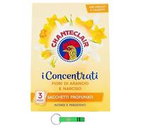 15 sacchetti profumati CHANTECLAIR Profumati I Concentrati - Sacchetti profumati - Fiori d'arancio e narciso - Ogni confezione contiene 3 sacchetti profumati + portachiavi Beni Culinari