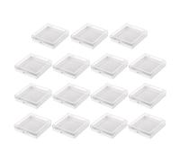 15 scatole vuote per nail art e gioielli, organizer con coperchio, 8,9 x 7,9 x 1,8 cm, contenitori in plastica trasparente - bianco