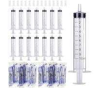 15 siringhe sterili da 10 ml in plastica con coperchio, siringa liquida, siringa sterile senza ago per laboratorio scientifico, misurazione del liquido e erogazione dell'alimentazione degli animali,