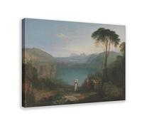 15+ stampe famose di J. M. W. Turner, Lago Avernus Enea e la Sibilla cumea, stampa per camera di ragazzi e adolescenti, tela artistica da parete su tela stampa F