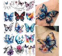 15 Tatuaggi Temporanei Per Il Dorso Della Mano: Farfalle, Lune Crescenti E Rose.