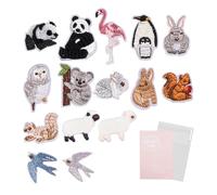 15 toppe termoadesive per bambini, termoadesive per vestiti, graziose toppe ricamate, per riparare animali, adatte per pantaloni, camicie, abiti