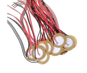 15 trigger microfono a contatto, trasduttore precablato, sensore elemento disco piezoelettrico con filo, sensore pickup piezoelettrico elemento trasduttore disco piezoelettrico pickup precablato