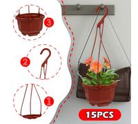 15 vasi sospesi decorativi con drenaggio per giardinaggio interno ed esterno