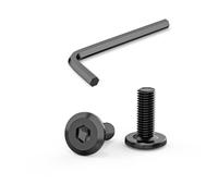 15 viti a testa piatta M5 x 12 mm, esagono incassato M5, in acciaio inox A2 V2A, filettatura completa in ossido nero con chiusura a esagono incassato